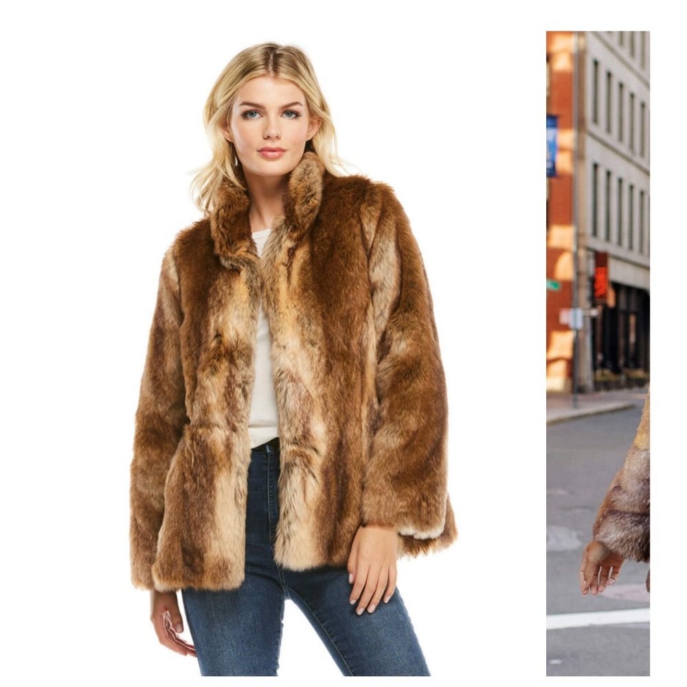 NWT Fabulous Furs Donna Slayers Fisher Luxury Faux Fur Jacket- XL